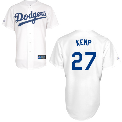 Matt Kemp #27 MLB Jersey-L A Dodgers Men's Authentic Home White Baseball Jersey
